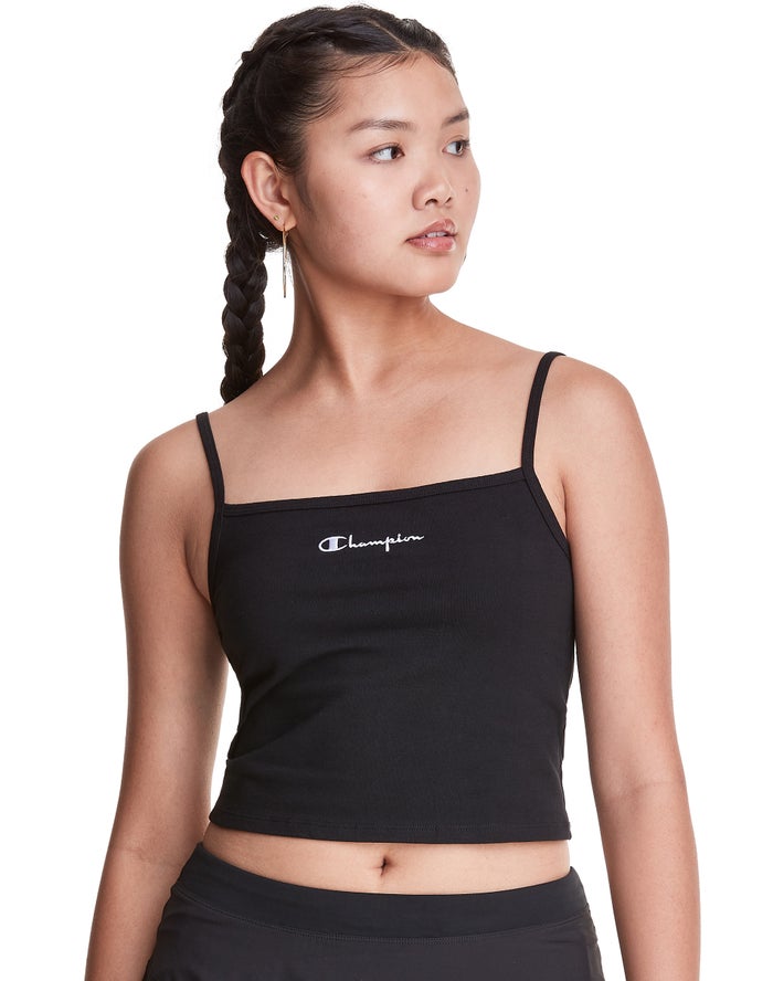 Champion T-Shirt Dames - Zwart - Cropped Cami ( 620945-PTK )